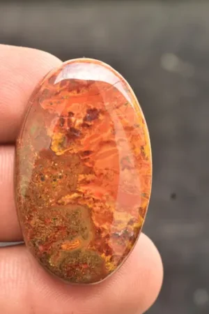 Title: Seam Agate Cabochon / Moroccan Seam Agate Gemstone / Moroccan Agate / For Jewelry / Oval Shape / 49.65 Ct / 38×23×6 mm / Loose Gemstone / Q-152