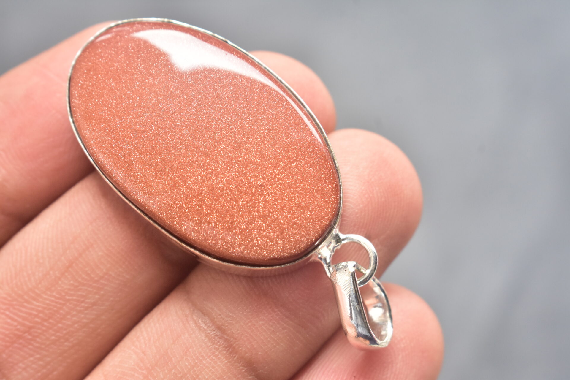 Sun Sitara Cabochon / Plated Silver Pendant / For Jewelry / Oval Shape / Loose Gemstone Jewelrys A-294 - Image 5