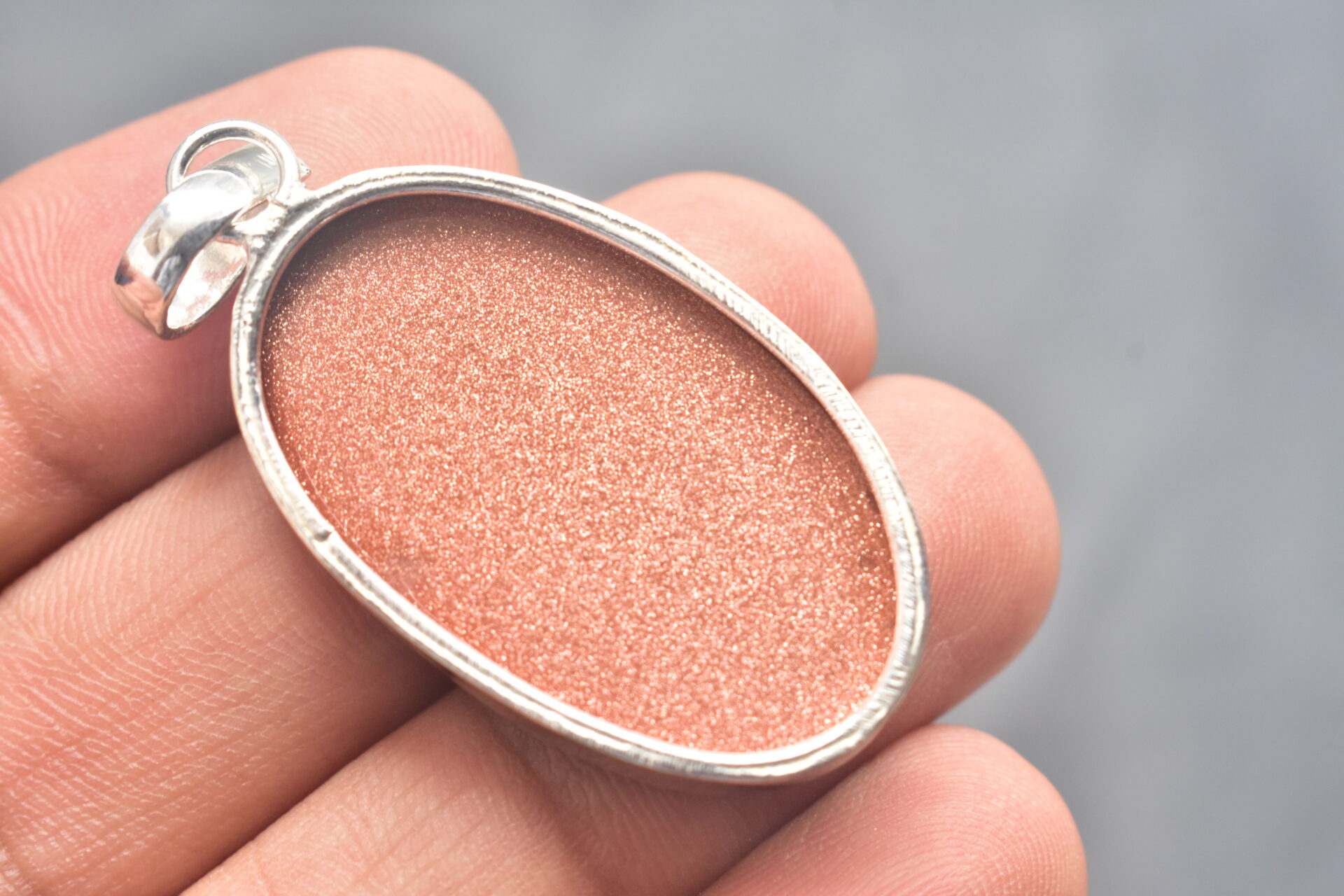 Sun Sitara Cabochon / Plated Silver Pendant / For Jewelry / Oval Shape / Loose Gemstone Jewelrys A-294 - Image 6