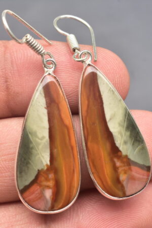 Polychrome Cabochon / Plated Silver Earring / For Jewelry / Pear Shape / Loose Gemstone Jewelrys A-203