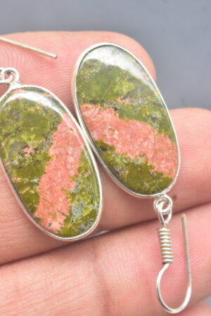 Unakite Cabochon / Plated Silver Earring / For Jewelry / Oval Shape / Loose Gemstone Jewelrys A-221