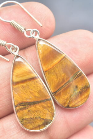 Tiger Cabochon / Plated Silver Earring / For Jewelry / Pear Shape / Loose Gemstone Jewelrys A-228