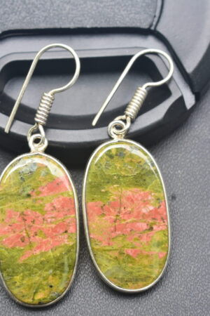 Unakite Cabochon / Plated Silver Earring / For Jewelry / Oval Shape / Loose Gemstone Jewelrys A-232