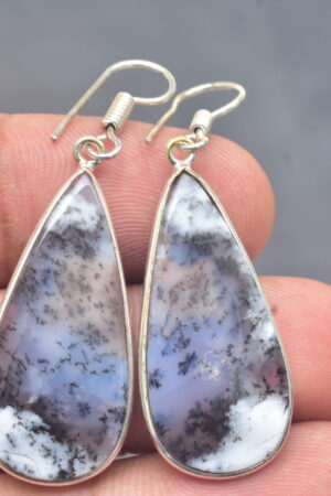 Dendrite Opal Cabochon / Plated Silver Earring / For Jewelry / Pear Shape / Loose Gemstone Jewelrys A-222