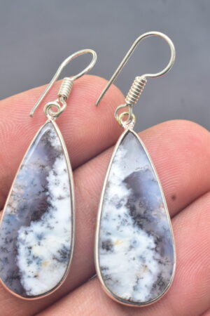 Dendrite Opal Cabochon / Plated Silver Earring / For Jewelry / Pear Shape / Loose Gemstone Jewelrys A-219