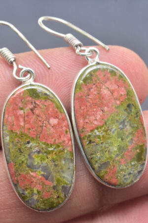 Unakite Cabochon / Plated Silver Earring / For Jewelry / Oval Shape / Loose Gemstone Jewelrys A-229