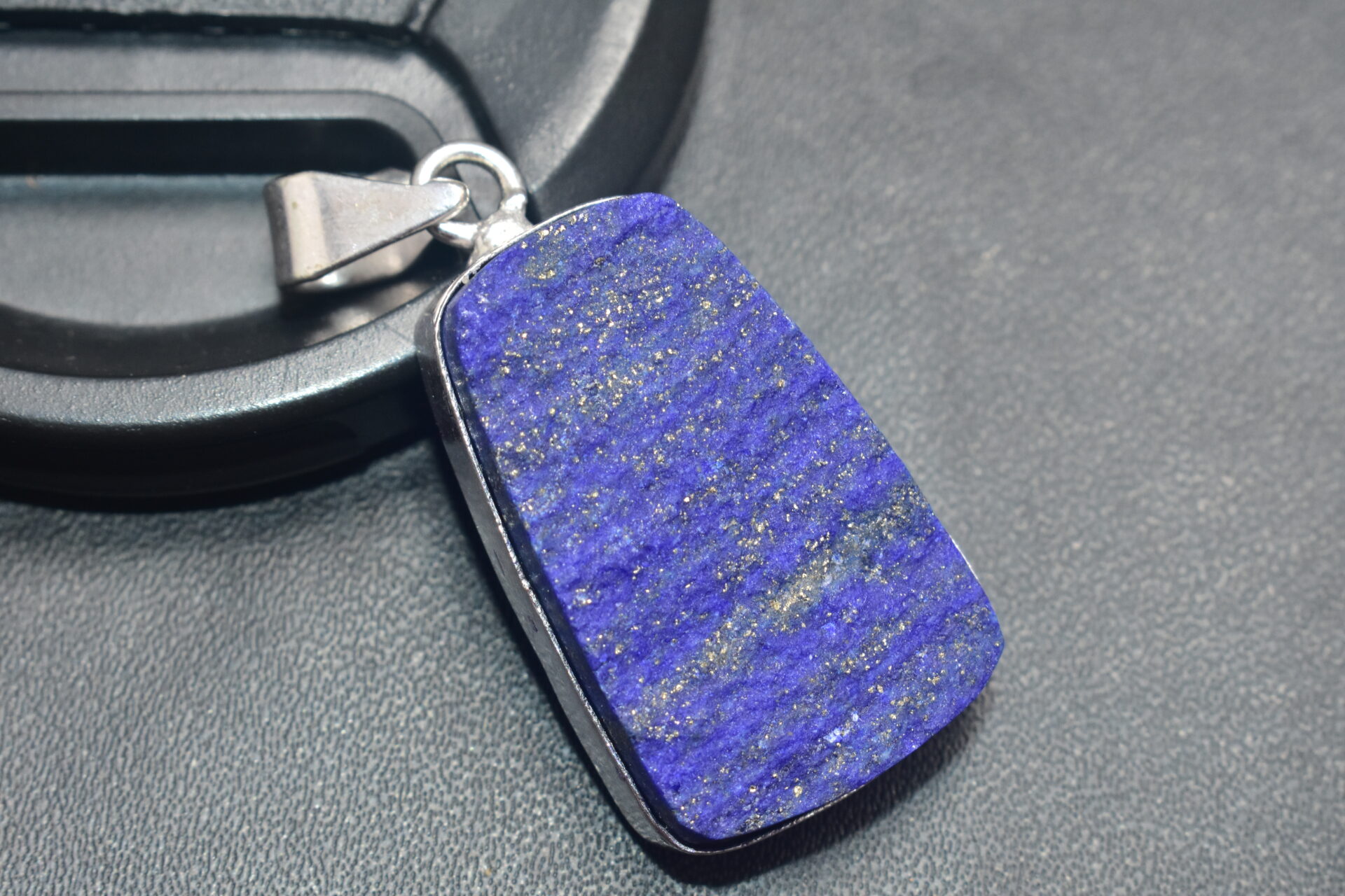 Lapis Lazuli Cabochon / Plated Silver Pendant / For Jewelry / Freeform Shape / Loose Gemstone Jewelrys A-260