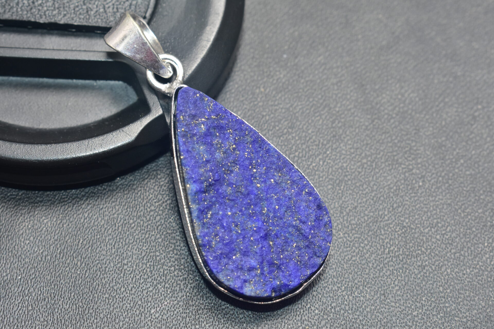 Lapis Lazuli Cabochon / Plated Silver Pendant / For Jewelry / Pear Shape / Loose Gemstone Jewelrys A-268 - Image 2