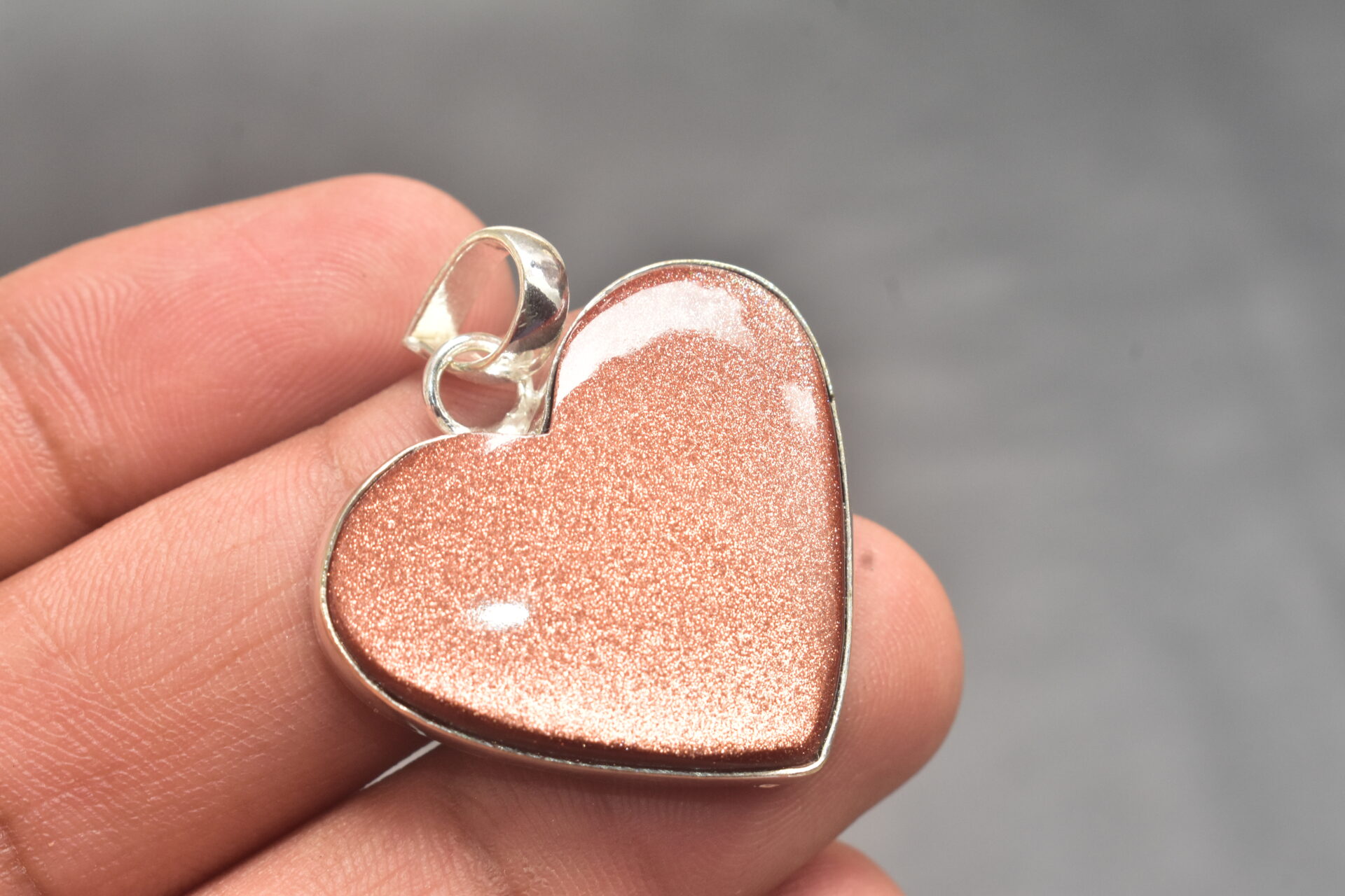 Sun Sitara Cabochon / Plated Silver Pendant / For Jewelry / Heart Shape / Loose Gemstone Jewelrys A-275 - Image 5