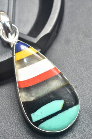 Surfite Cabochon / Plated Silver Pendant / For Jewelry / Pear Shape / Loose Gemstone Jewelrys A-268