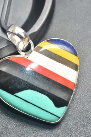 Surfite Cabochon / Plated Silver Pendant / For Jewelry / Heart Shape / Loose Gemstone Jewelrys A-266