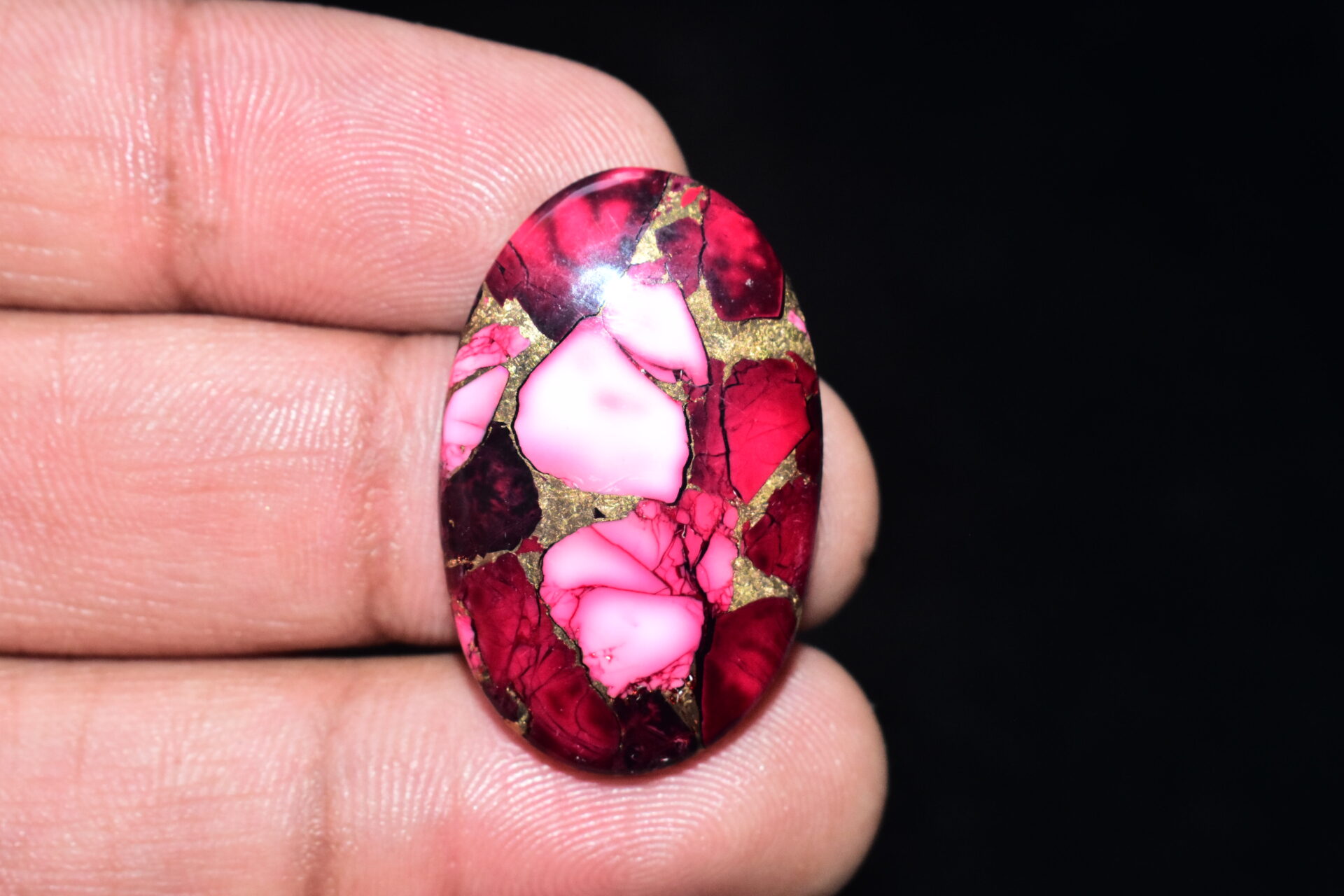 Red Copper Turquoise Cabochon / Turquoise Cabochon / Oval Shape / 31.35 ct. / 32x20x5 mm. / Loose Gemstone / Q-605