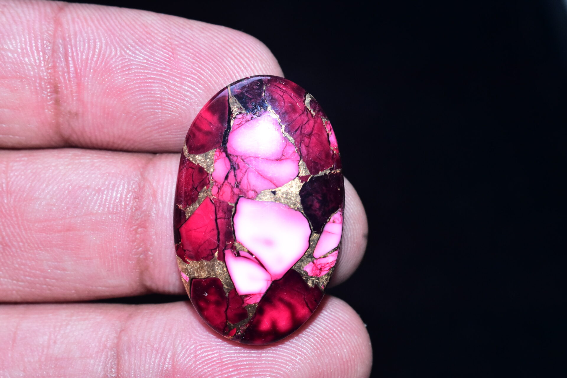 Red Copper Turquoise Cabochon / Turquoise Cabochon / Oval Shape / 31.35 ct. / 32x20x5 mm. / Loose Gemstone / Q-605 - Image 2