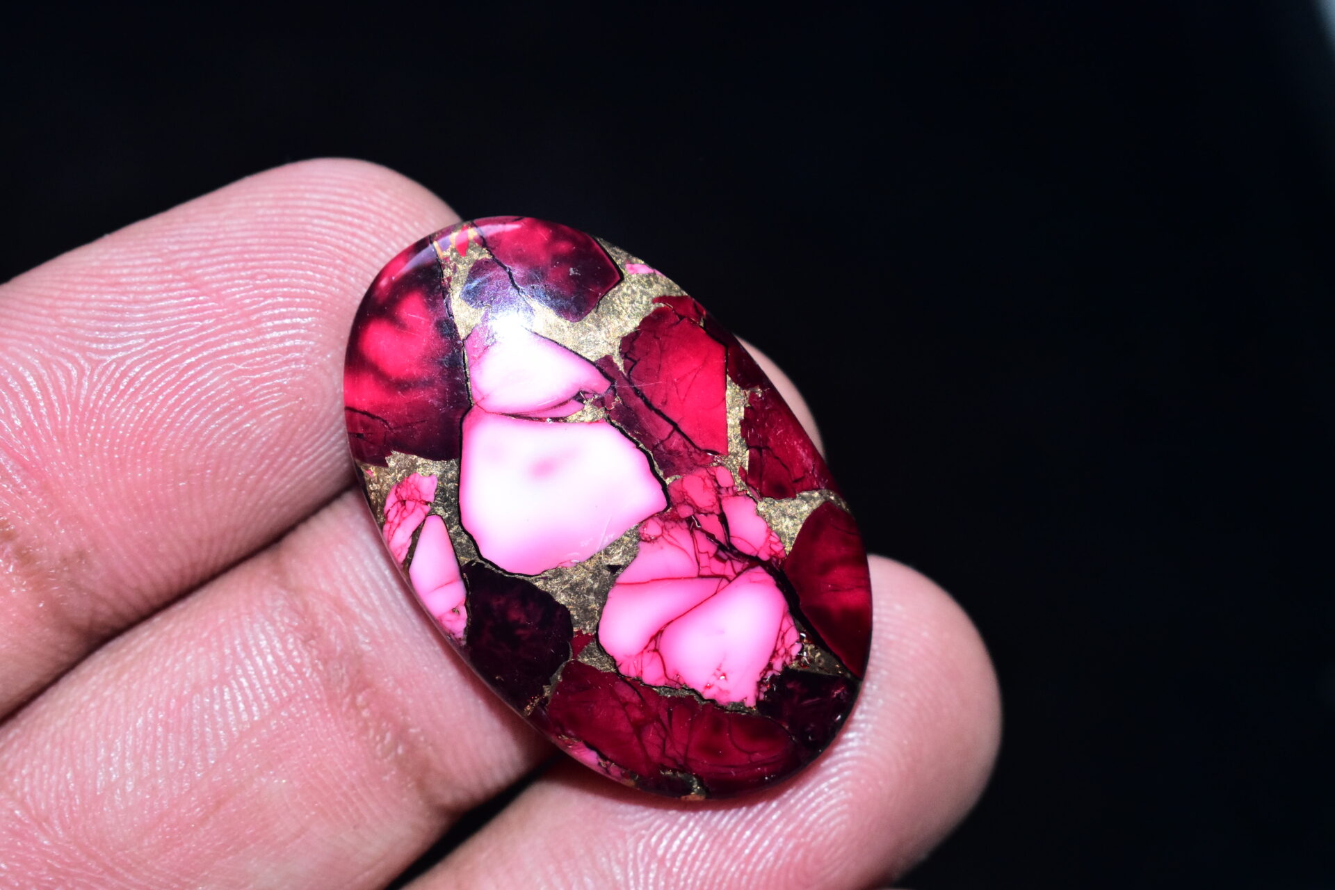 Red Copper Turquoise Cabochon / Turquoise Cabochon / Oval Shape / 31.35 ct. / 32x20x5 mm. / Loose Gemstone / Q-605 - Image 4