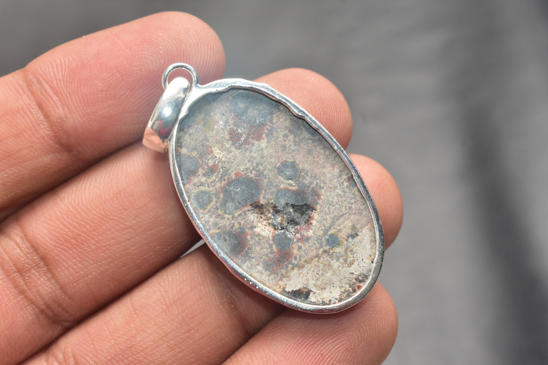 Viper Skin Jasper Cabochon / Plated Silver Pendant / For Jewelry / Oval Shape / Loose Gemstone Jewelrys A-258 - Image 5