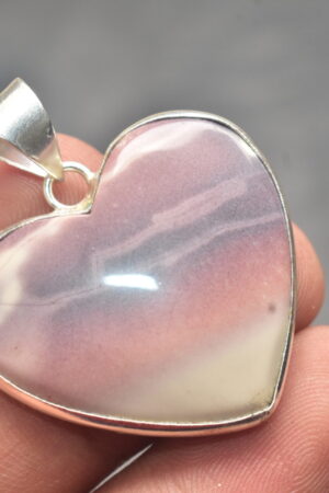 Porcelain Jasper Cabochon / Plated Silver Pendant / For Jewelry / Heart Shape / Loose Gemstone Jewelrys A-270