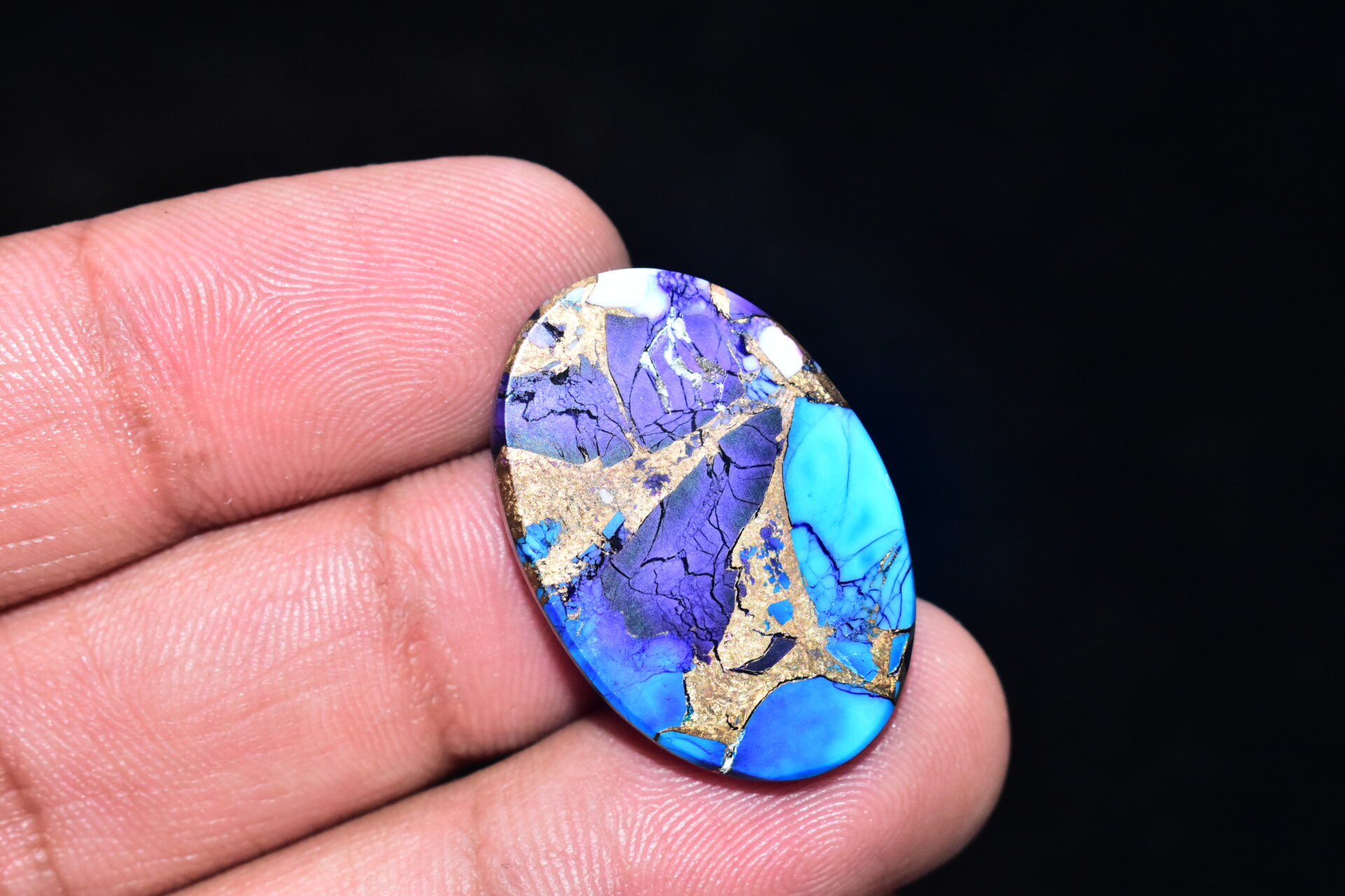 Blue Copper Turquoise Cabochon / Turquoise Cabochon / Oval Shape / 26.05 ct. / 29x19x5 mm. / Loose Gemstone / Q-600 - Image 3