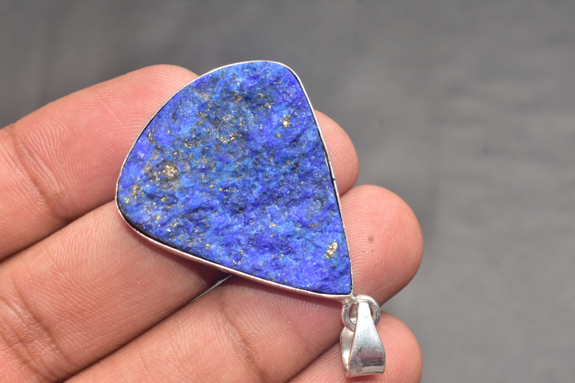 Lapis Lazuli Cabochon / Plated Silver Pendant / For Jewelry / Pear Shape / Loose Gemstone Jewelrys A-282 - Image 3