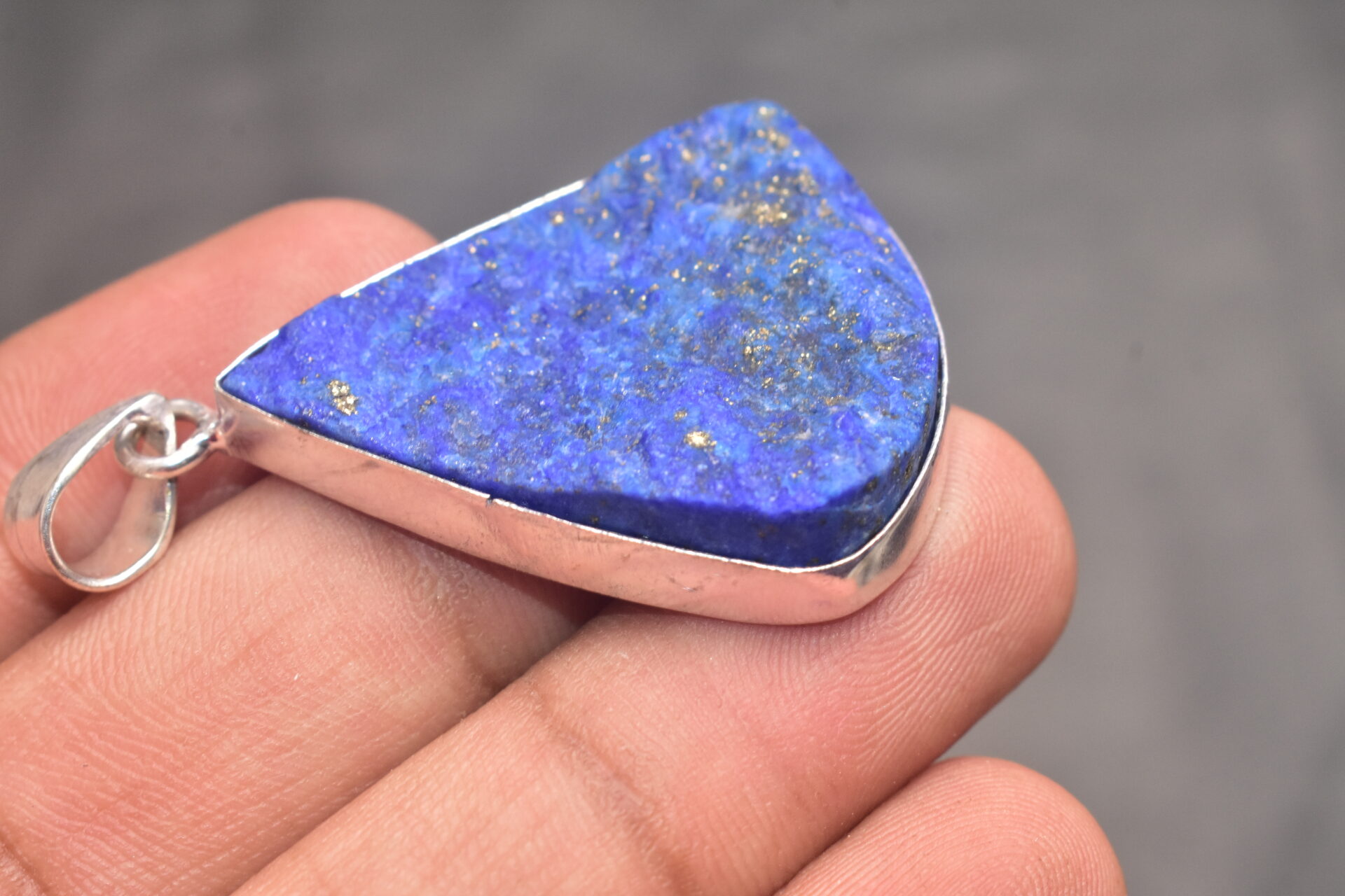 Lapis Lazuli Cabochon / Plated Silver Pendant / For Jewelry / Pear Shape / Loose Gemstone Jewelrys A-282 - Image 5