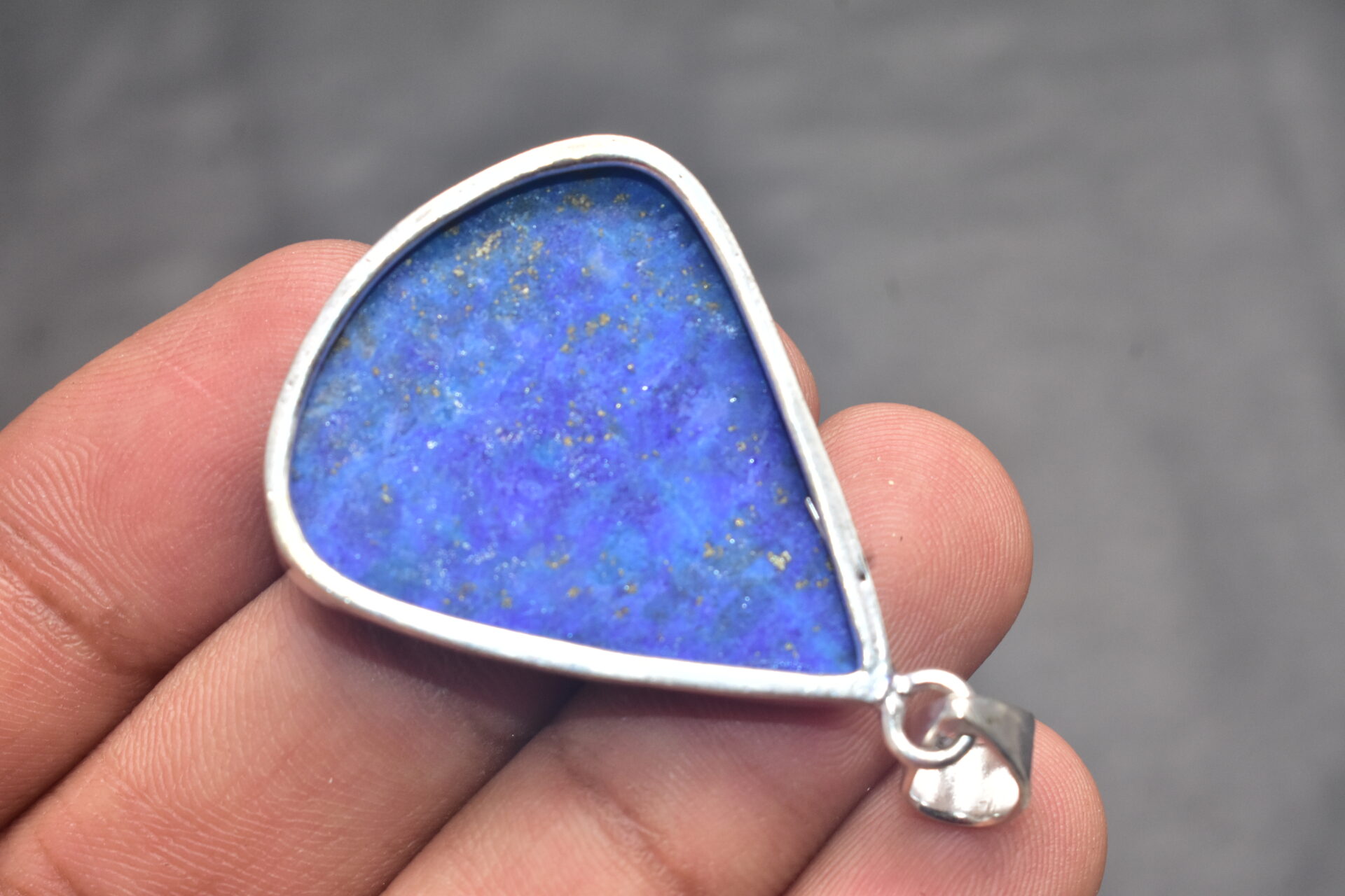 Lapis Lazuli Cabochon / Plated Silver Pendant / For Jewelry / Pear Shape / Loose Gemstone Jewelrys A-282 - Image 6