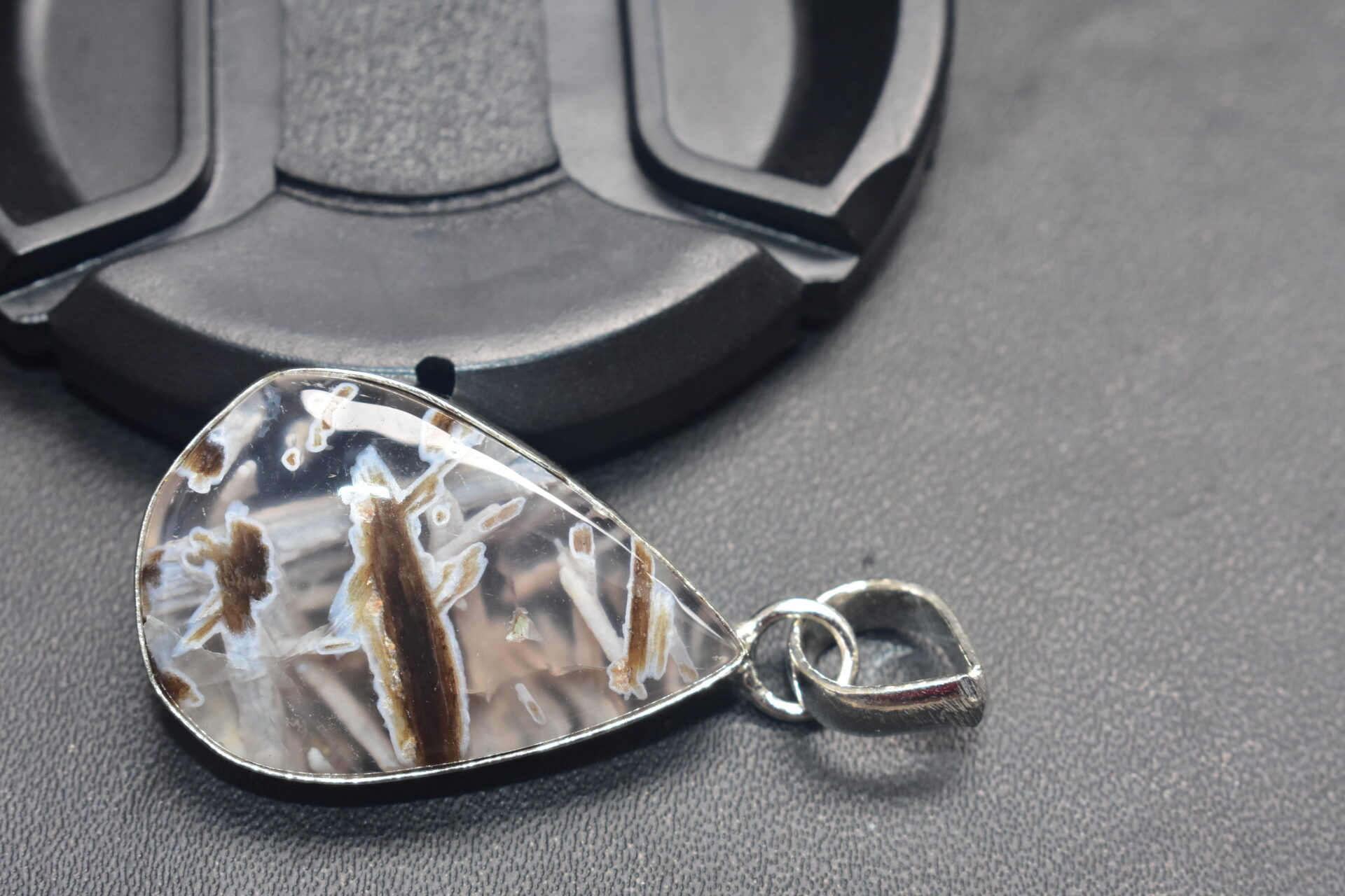 Stick Agate Cabochon / Plated Silver Pendant / For Jewelry / Pear Shape / Loose Gemstone Jewelrys A-269 - Image 3