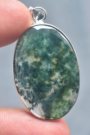 Moss Agate Cabochon / Sterling Silver Pendant / For Jewelry / Oval Shape / Loose Gemstone Jewelry A-253