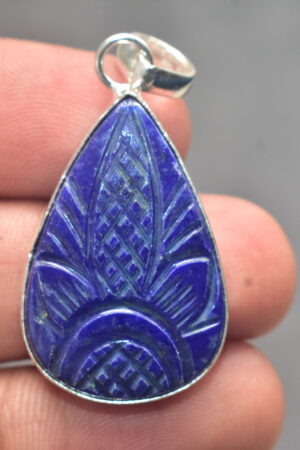 Lapis Lazuli Cabochon / Plated Silver Pendant / For Jewelry / Pear Shape / Loose Gemstone Jewelrys A-280