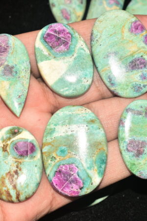 Top Grade !!! Ruby Fuchsite lot Cabochon / for Jewelry / Mix Shape And Size / 175.15 grams / Q- 809 / [ 20 Pc ]