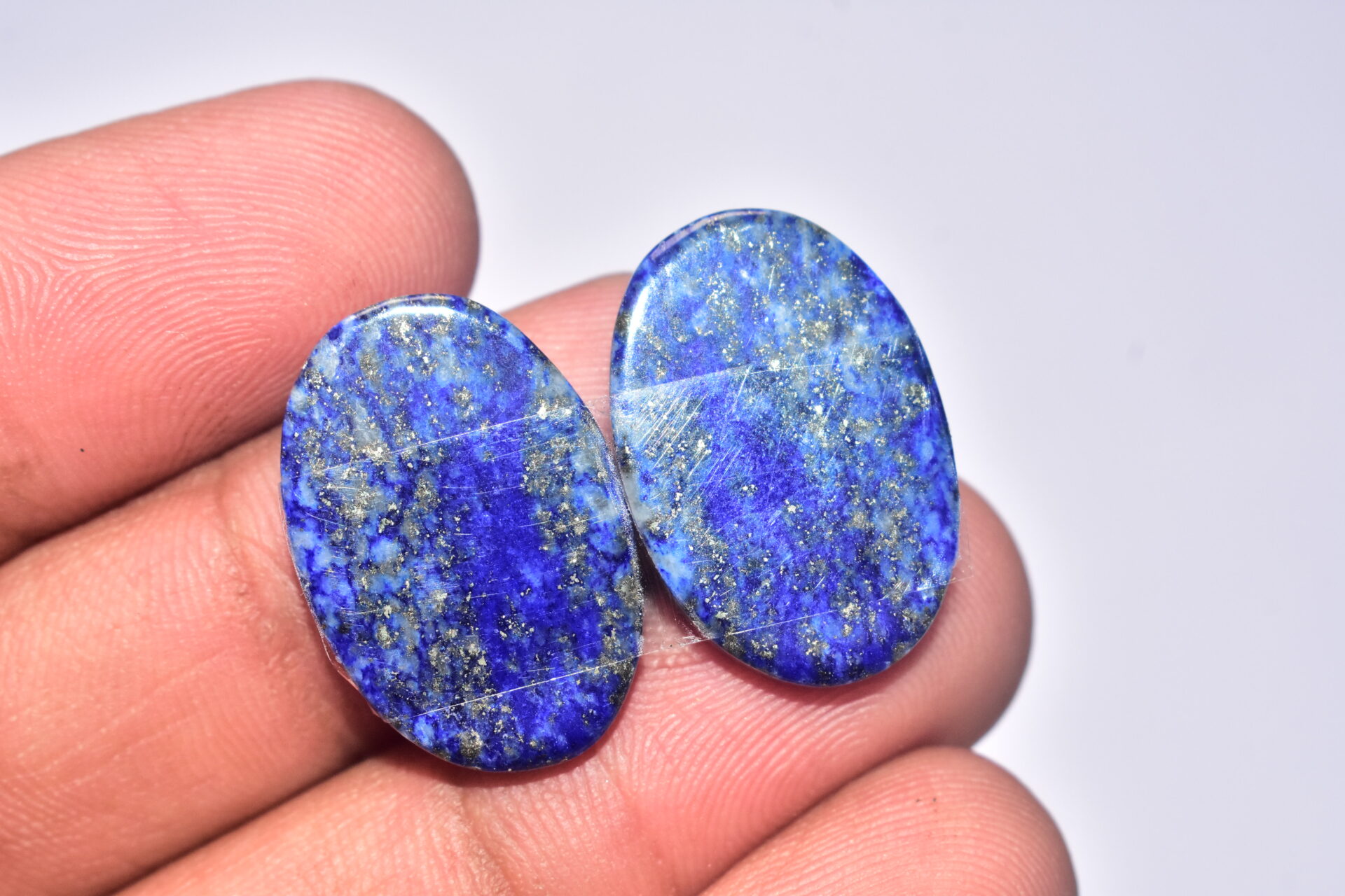 Lapis Lazuli Pair Cabochon / Lapis Lazuli Pair Gemstone / For Jewelry / Oval Shape / 30.05 ct. / 23x15x4 mm. / Loose Gemstone Q-714 - Image 5