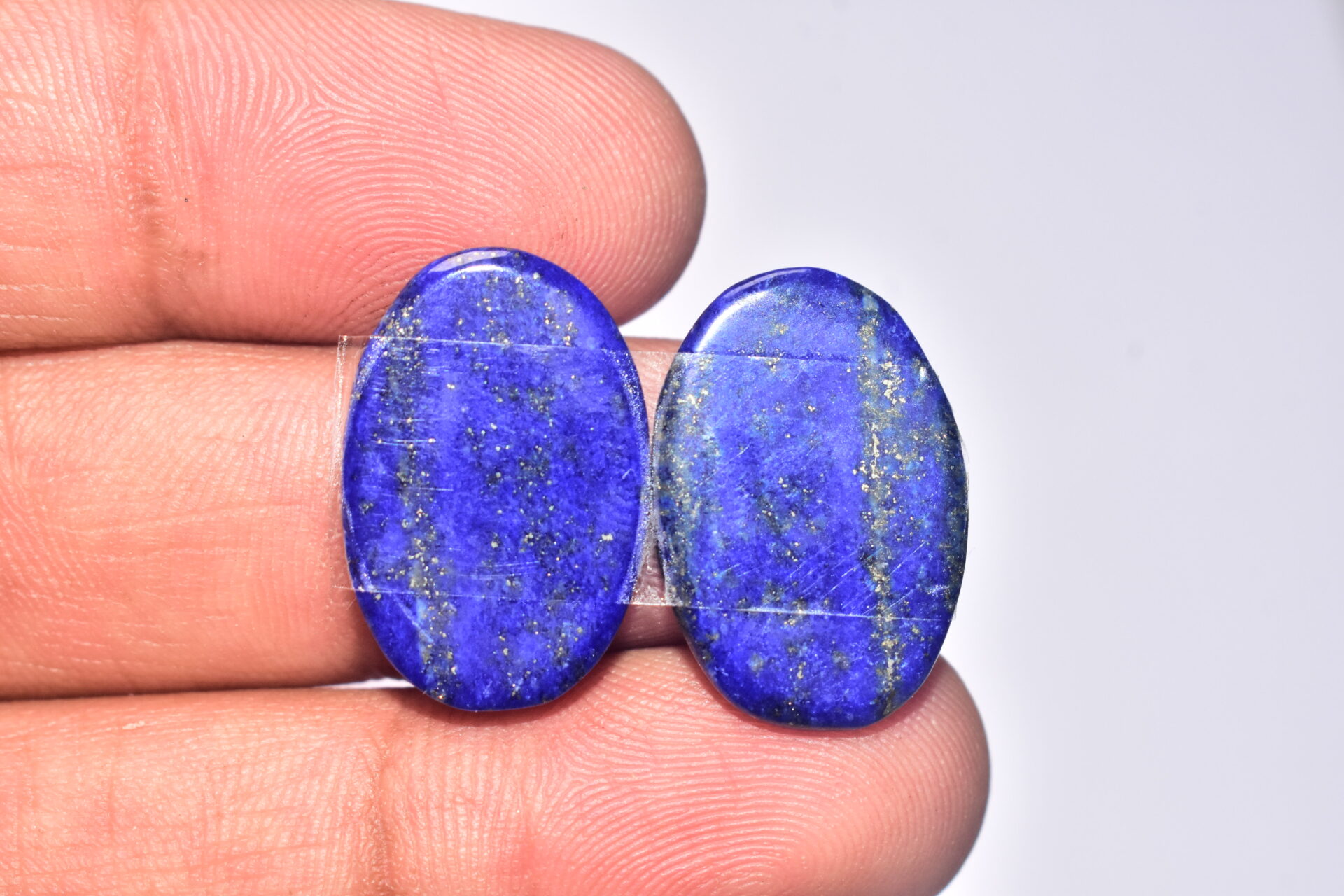 Lapis Lazuli Pair Cabochon / Lapis Lazuli Pair Gemstone / For Jewelry / Oval Shape / 21.80 ct / 22x15x3 mm Loose Gemstone Q-715 - Image 4