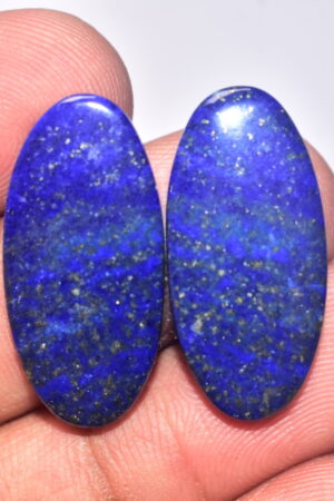 Lapis Lazuli Pair Cabochon / Lapis Lazuli Pair Gemstone / For Jewelry / Oval Shape / 28.10 ct. / 27x13x4 mm. / Loose Gemstone Q-713