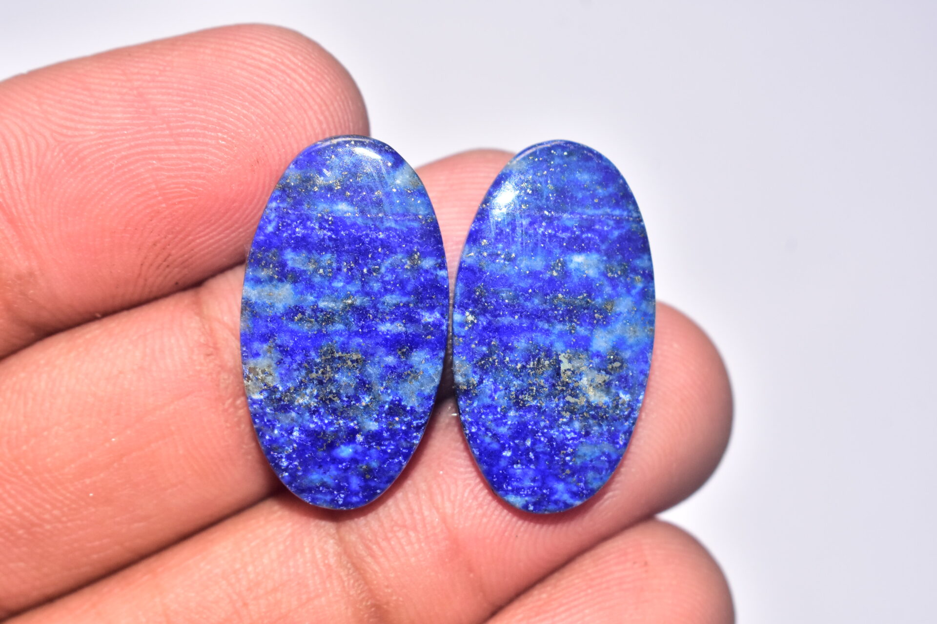 Lapis Lazuli Pair Cabochon / Lapis Lazuli Pair Gemstone / For Jewelry / Oval Shape / 27.50 ct. / 25x14x4 mm. / Loose Gemstone Q-712 - Image 2
