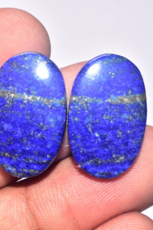 Lapis Lazuli Pair Cabochon / Lapis Lazuli Pair Gemstone / For Jewelry / Oval Shape / 29.90 ct. / 22x14x4 mm. / Loose Gemstone Q-710