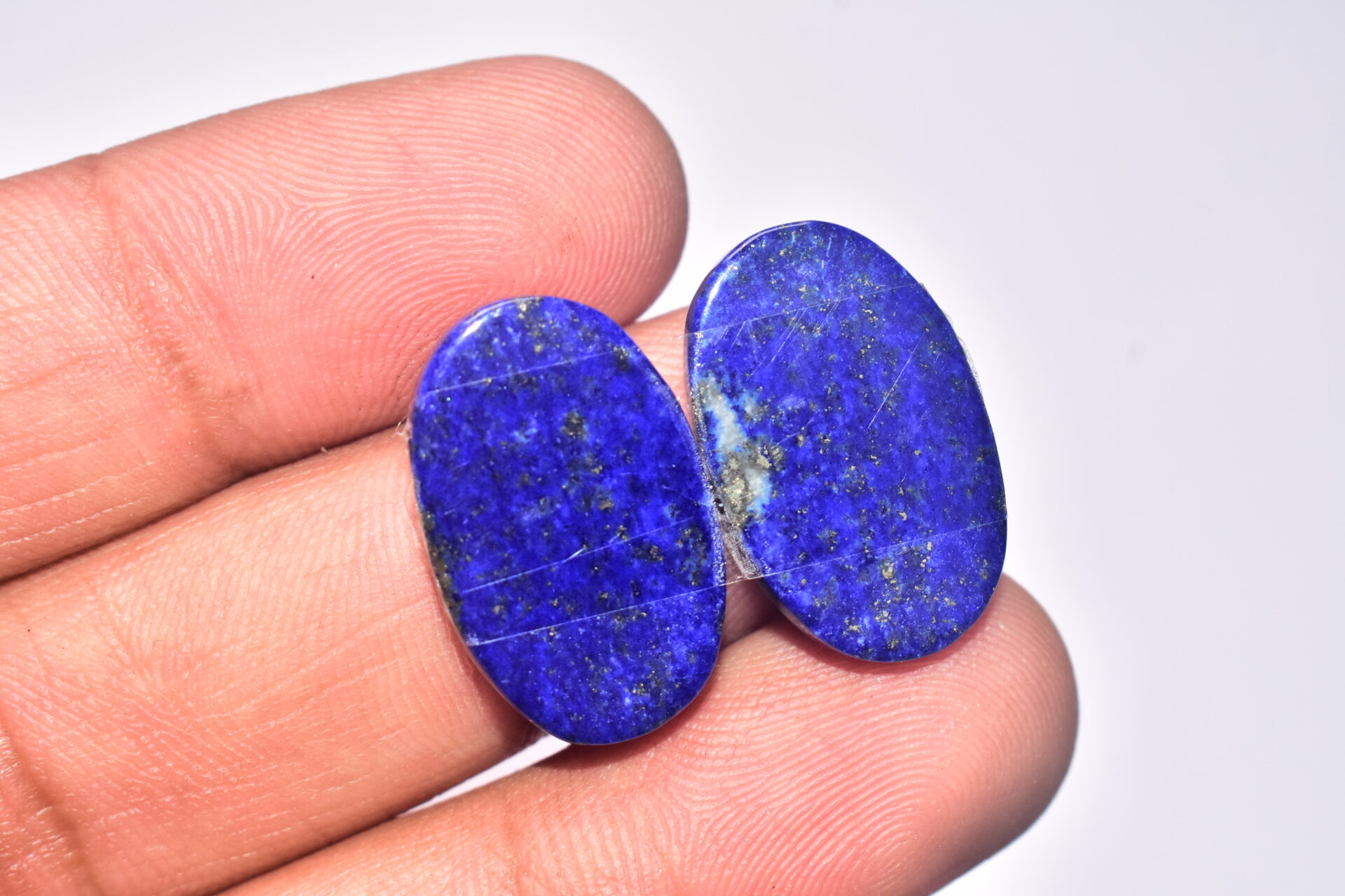 Lapis Lazuli Pair Cabochon / Lapis Lazuli Pair Gemstone / For Jewelry / Oval Shape / 24.95 ct. / 22x14x4 mm. / Loose Gemstone Q-705 - Image 5