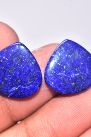 Lapis Lazuli Pair Cabochon / Lapis Lazuli Pair Gemstone / For Jewelry / Pear Shape / 15.70 ct. / 16x17x3 mm. / Loose Gemstone Q-717