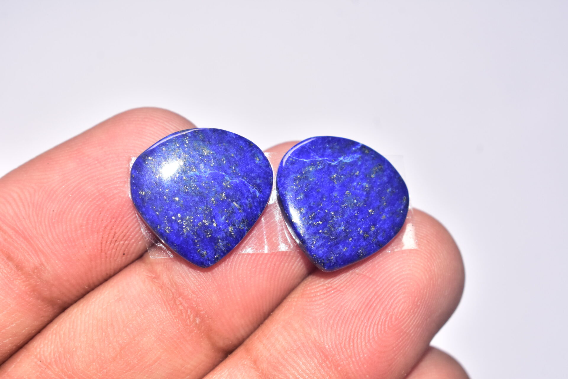 Lapis Lazuli Pair Cabochon / Lapis Lazuli Pair Gemstone / For Jewelry / Pear Shape / 15.70 ct. / 16x17x3 mm. / Loose Gemstone Q-717 - Image 3