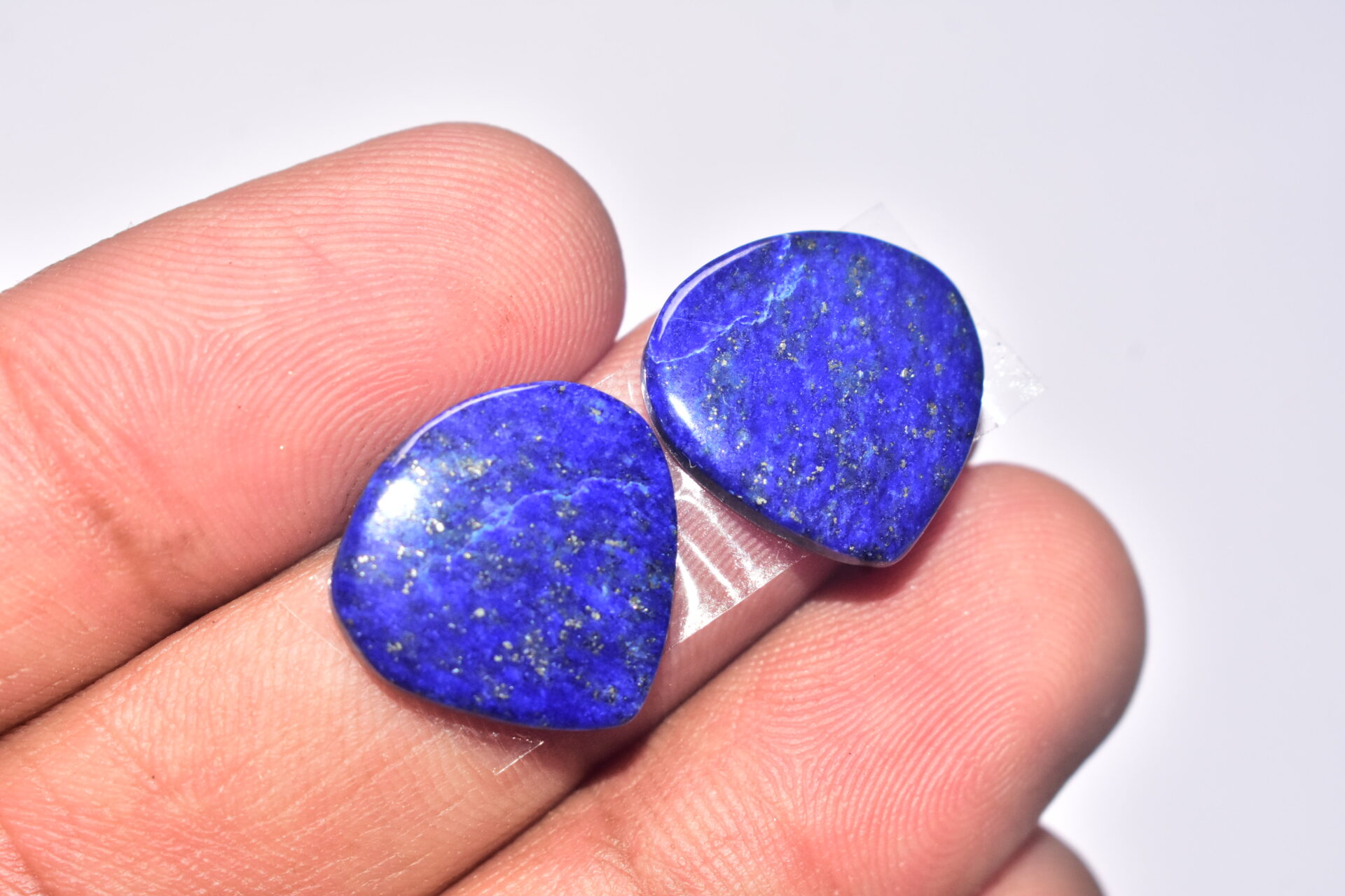 Lapis Lazuli Pair Cabochon / Lapis Lazuli Pair Gemstone / For Jewelry / Pear Shape / 15.70 ct. / 16x17x3 mm. / Loose Gemstone Q-717 - Image 4