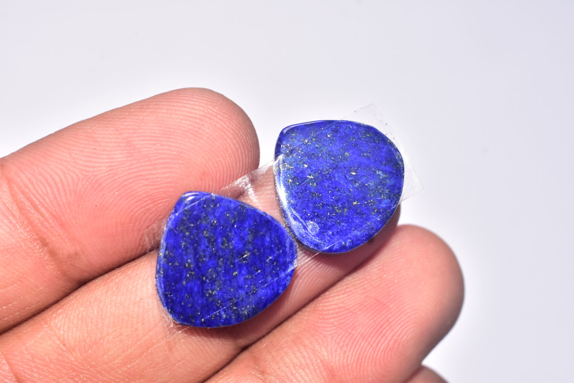 Lapis Lazuli Pair Cabochon / Lapis Lazuli Pair Gemstone / For Jewelry / Pear Shape / 15.70 ct. / 16x17x3 mm. / Loose Gemstone Q-717 - Image 5