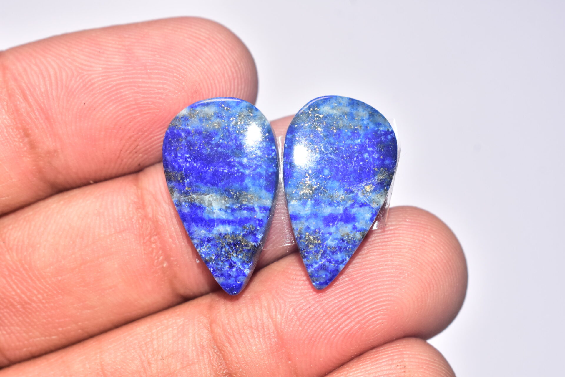Lapis Lazuli Pair Cabochon / Lapis Lazuli Pair Gemstone / For Jewelry / Pear Shape / 21.30 ct. / 21x13x4 mm. / Loose Gemstone Q-716 - Image 3