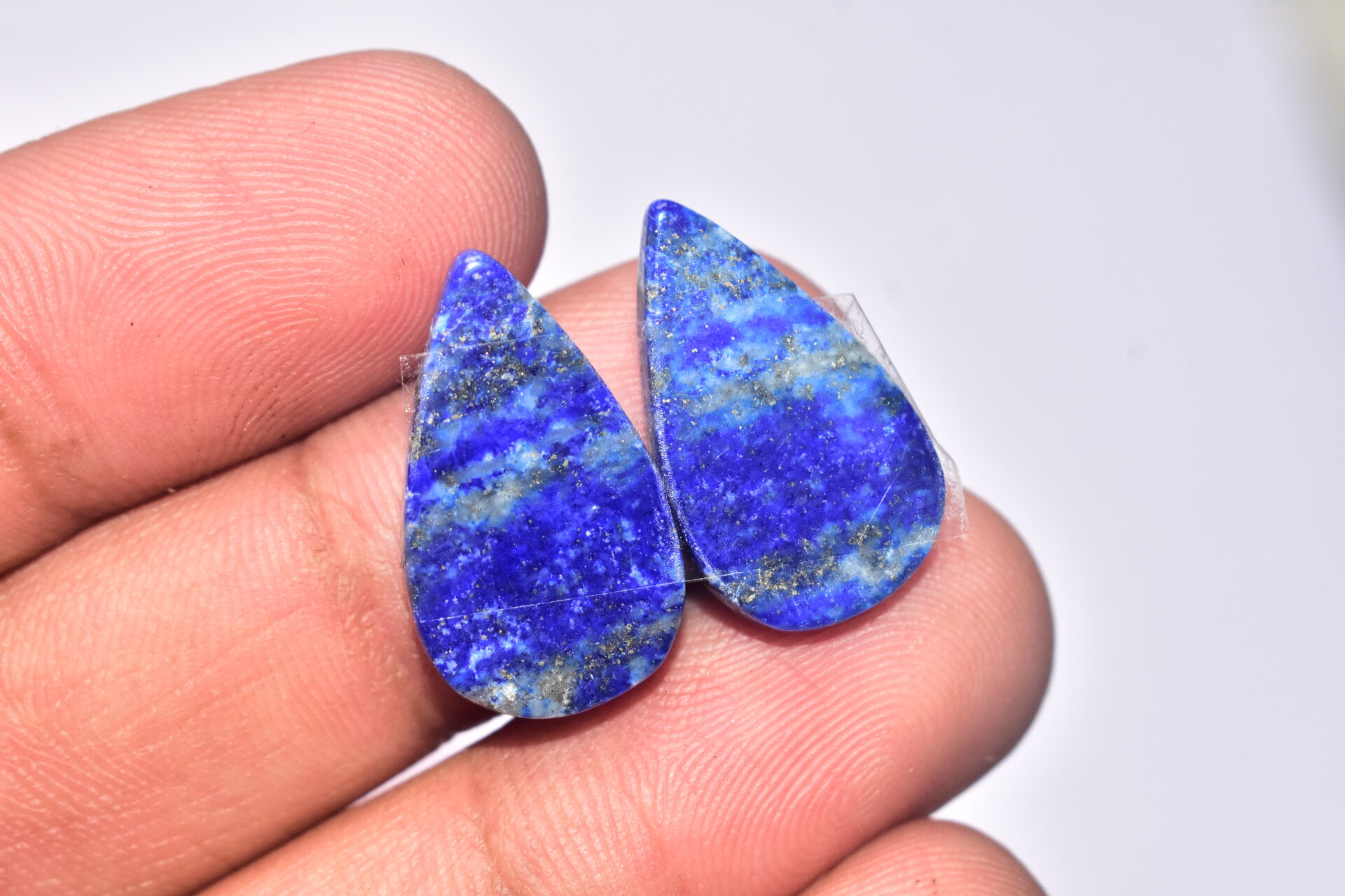 Lapis Lazuli Pair Cabochon / Lapis Lazuli Pair Gemstone / For Jewelry / Pear Shape / 21.30 ct. / 21x13x4 mm. / Loose Gemstone Q-716 - Image 5