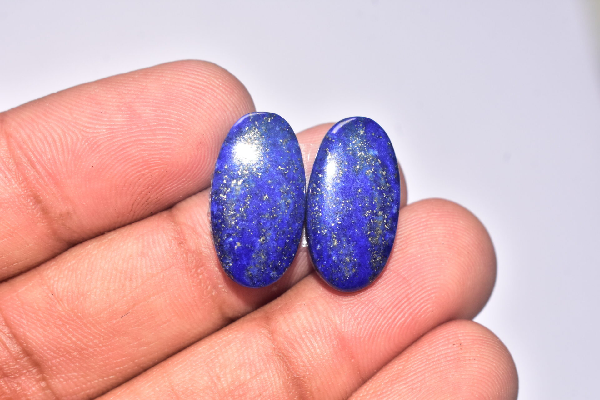 Lapis Lazuli Pair Cabochon / Lapis Lazuli Pair Gemstone / For Jewelry / Oval Shape / 20.05 ct. / 20x11x4 mm. / Loose Gemstone Q-707