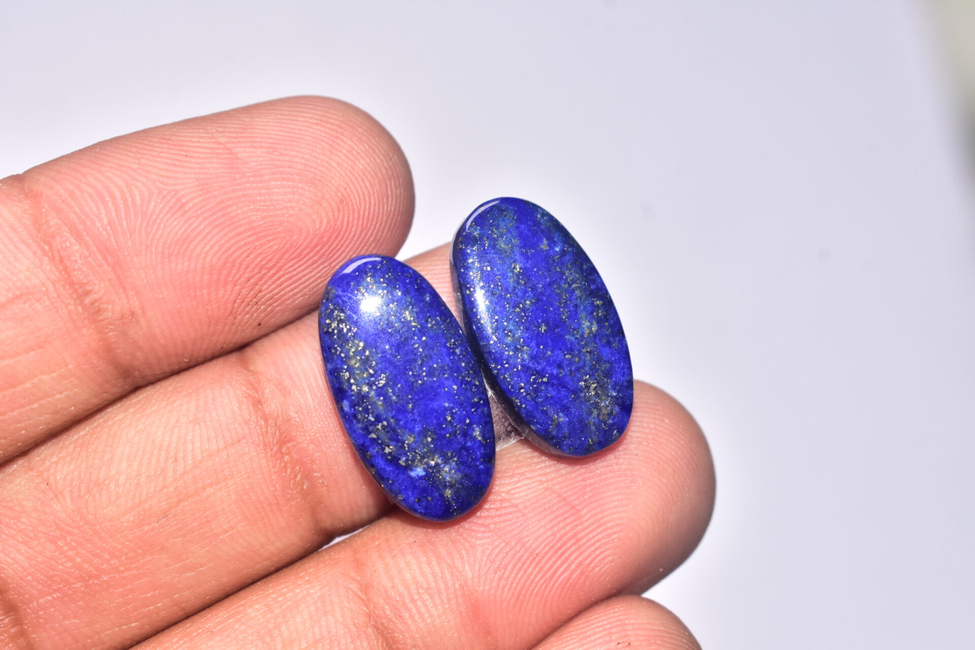 Lapis Lazuli Pair Cabochon / Lapis Lazuli Pair Gemstone / For Jewelry / Oval Shape / 20.05 ct. / 20x11x4 mm. / Loose Gemstone Q-707 - Image 4