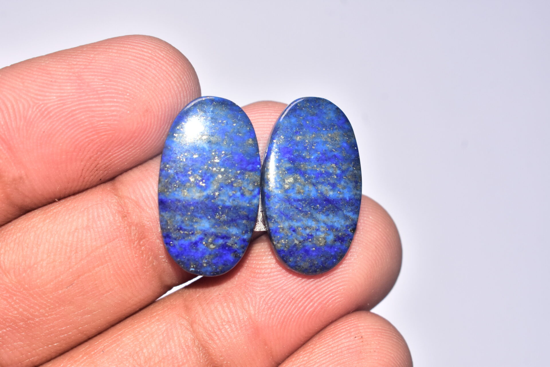 Lapis Lazuli Pair Cabochon / Lapis Lazuli Pair Gemstone / For Jewelry / Oval Shape / 17.95 ct. / 22x13x3 mm. / Loose Gemstone Q-704 - Image 2