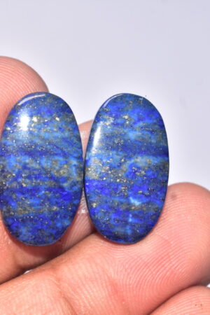 Lapis Lazuli Pair Cabochon / Lapis Lazuli Pair Gemstone / For Jewelry / Oval Shape / 17.95 ct. / 22x13x3 mm. / Loose Gemstone Q-704