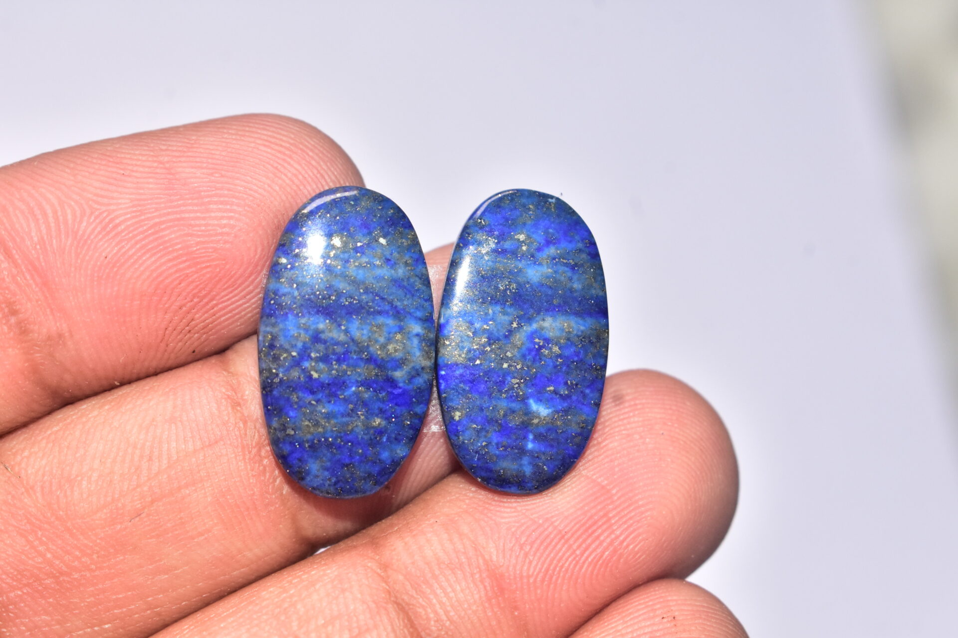 Lapis Lazuli Pair Cabochon / Lapis Lazuli Pair Gemstone / For Jewelry / Oval Shape / 17.95 ct. / 22x13x3 mm. / Loose Gemstone Q-704