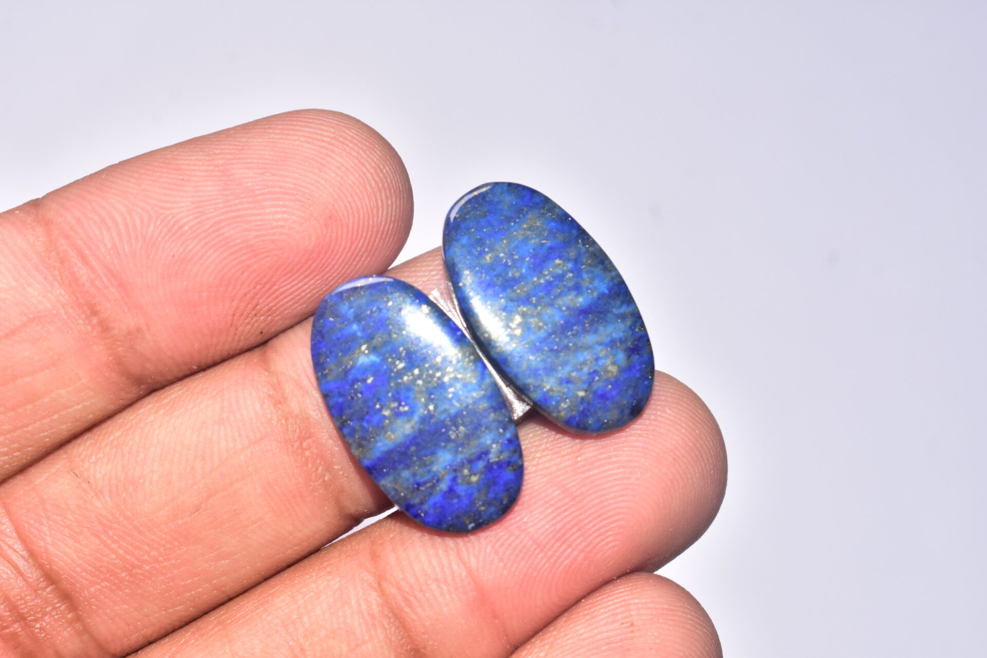 Lapis Lazuli Pair Cabochon / Lapis Lazuli Pair Gemstone / For Jewelry / Oval Shape / 17.95 ct. / 22x13x3 mm. / Loose Gemstone Q-704 - Image 4