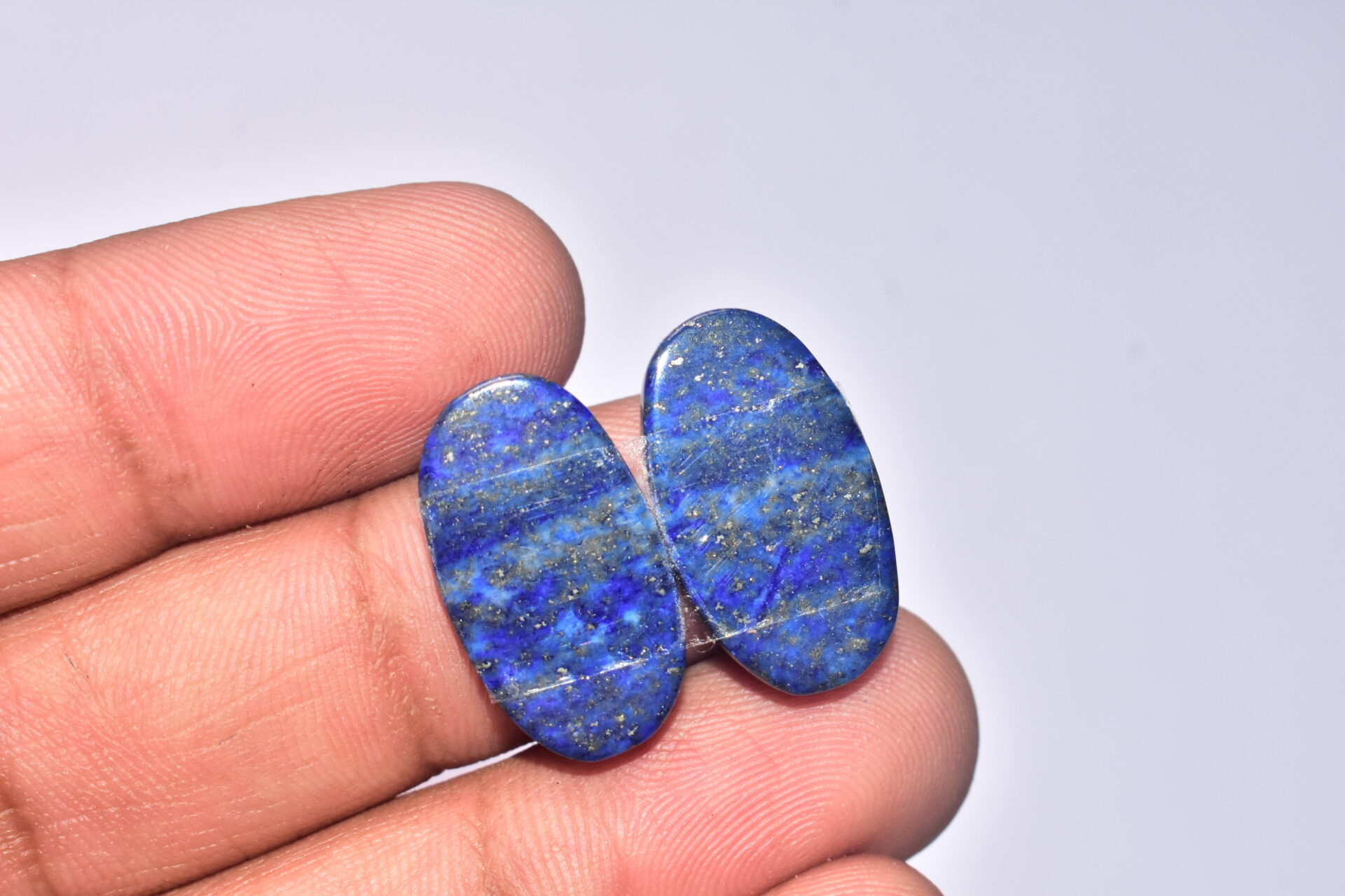 Lapis Lazuli Pair Cabochon / Lapis Lazuli Pair Gemstone / For Jewelry / Oval Shape / 17.95 ct. / 22x13x3 mm. / Loose Gemstone Q-704 - Image 5