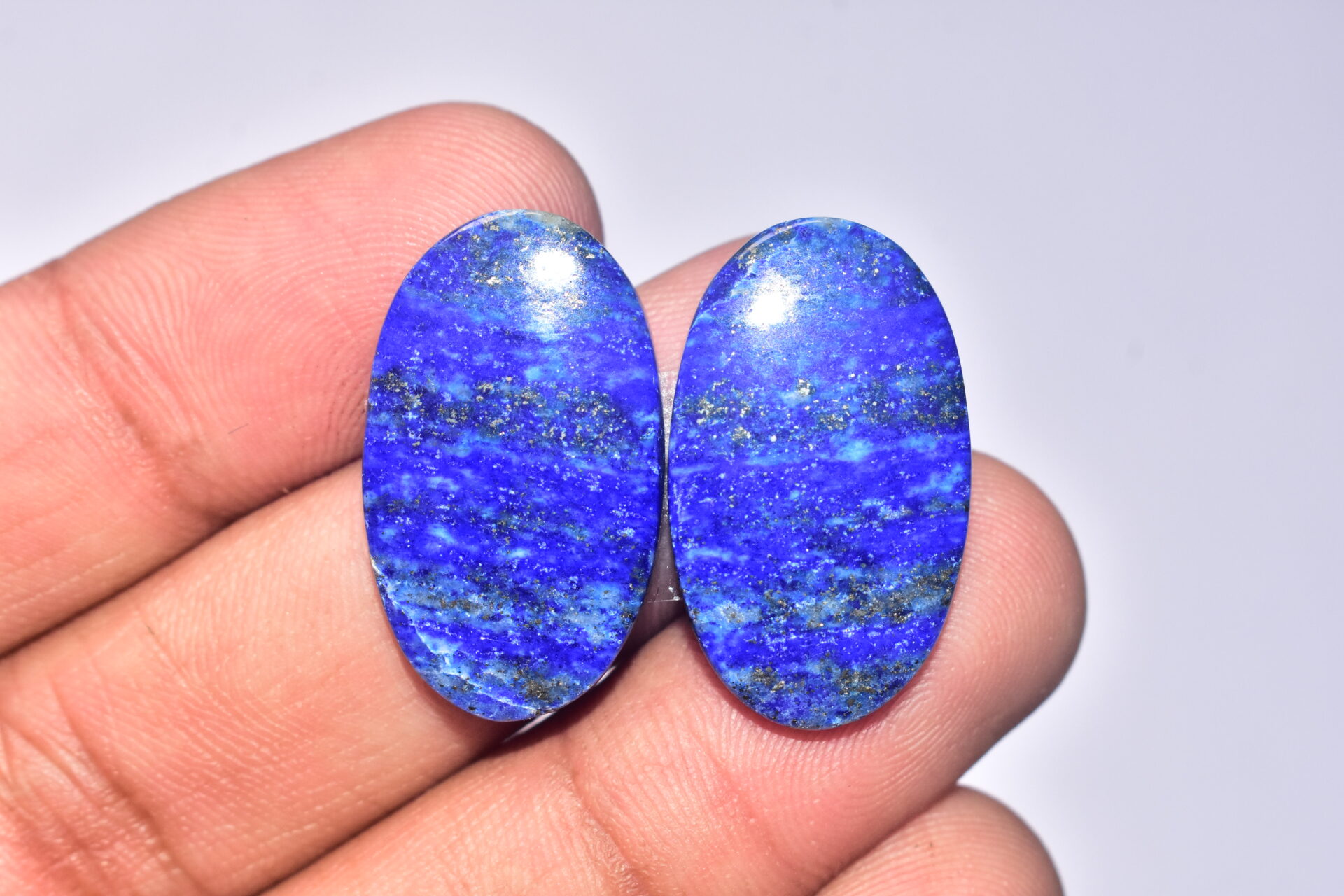 Lapis Lazuli Pair Cabochon / Lapis Lazuli Pair Gemstone / For Jewelry / Oval Shape / 37.30 ct. / 27x16x4 mm. / Loose Gemstone Q-711 - Image 2