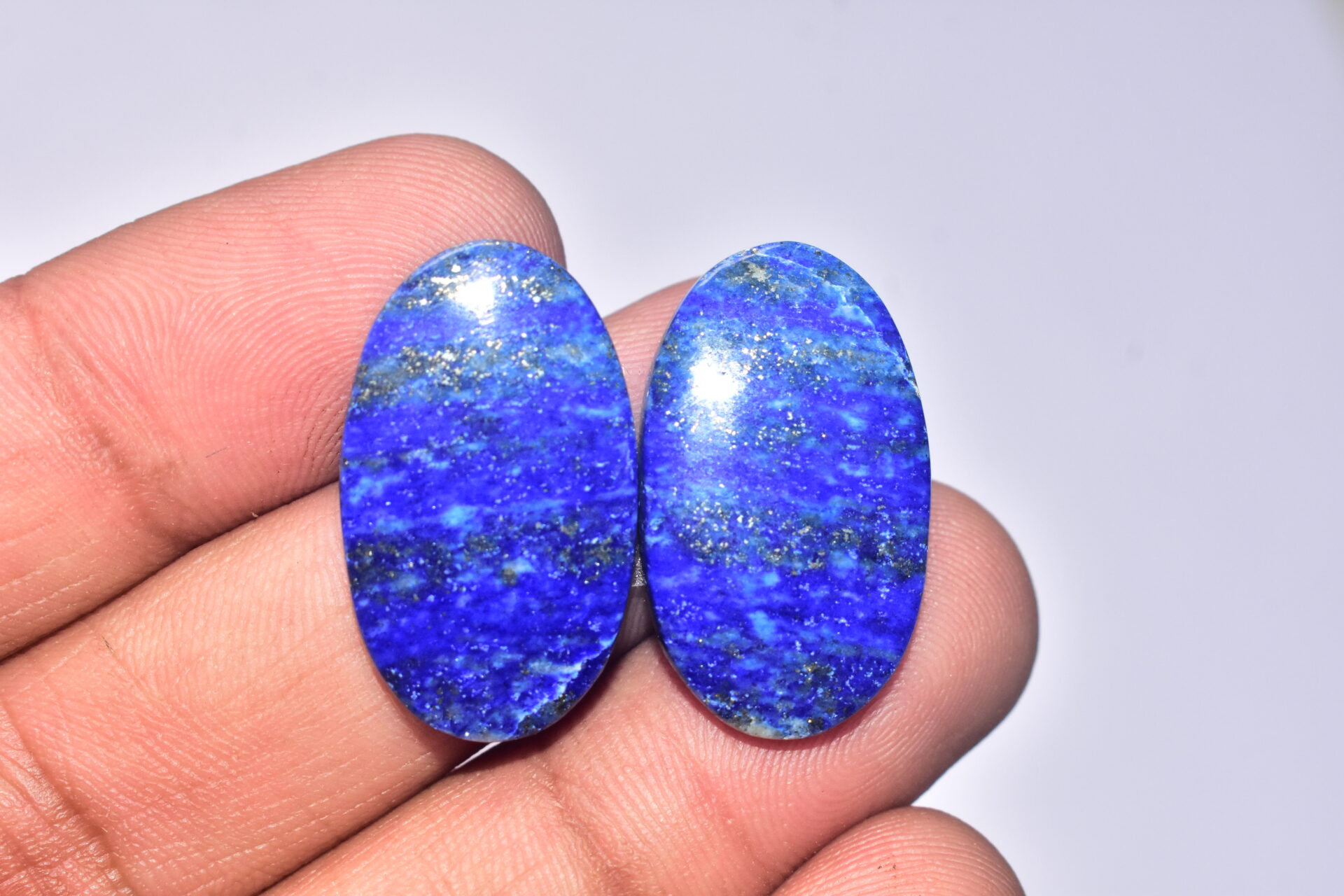 Lapis Lazuli Pair Cabochon / Lapis Lazuli Pair Gemstone / For Jewelry / Oval Shape / 37.30 ct. / 27x16x4 mm. / Loose Gemstone Q-711 - Image 3