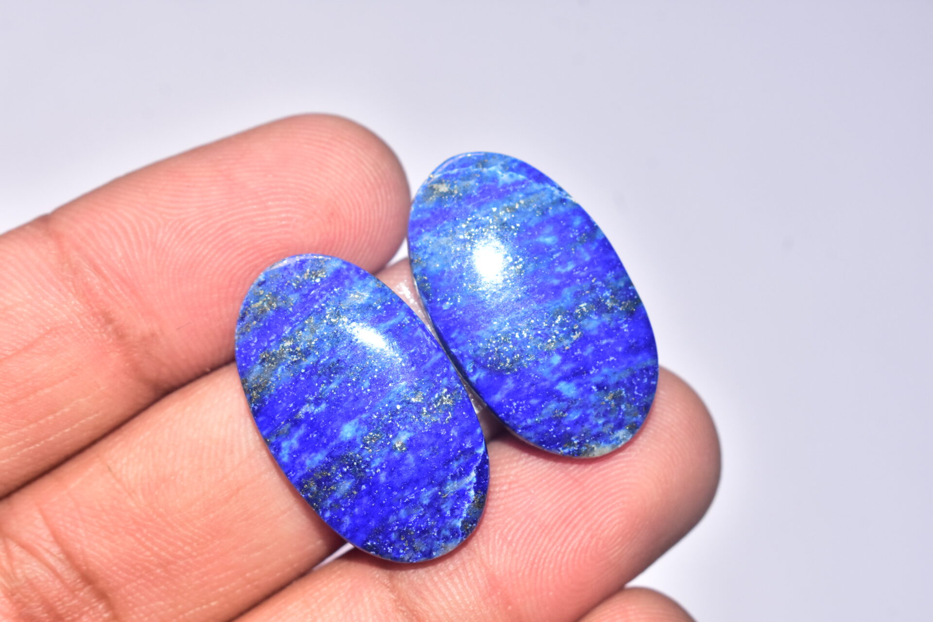 Lapis Lazuli Pair Cabochon / Lapis Lazuli Pair Gemstone / For Jewelry / Oval Shape / 37.30 ct. / 27x16x4 mm. / Loose Gemstone Q-711 - Image 4